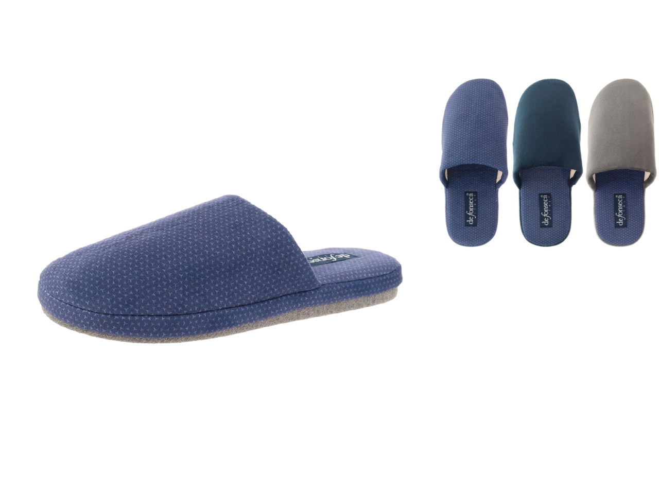 Pantofola uomo Roma TOP I MB01 di colore blu_blu_grigio taglia 39/47