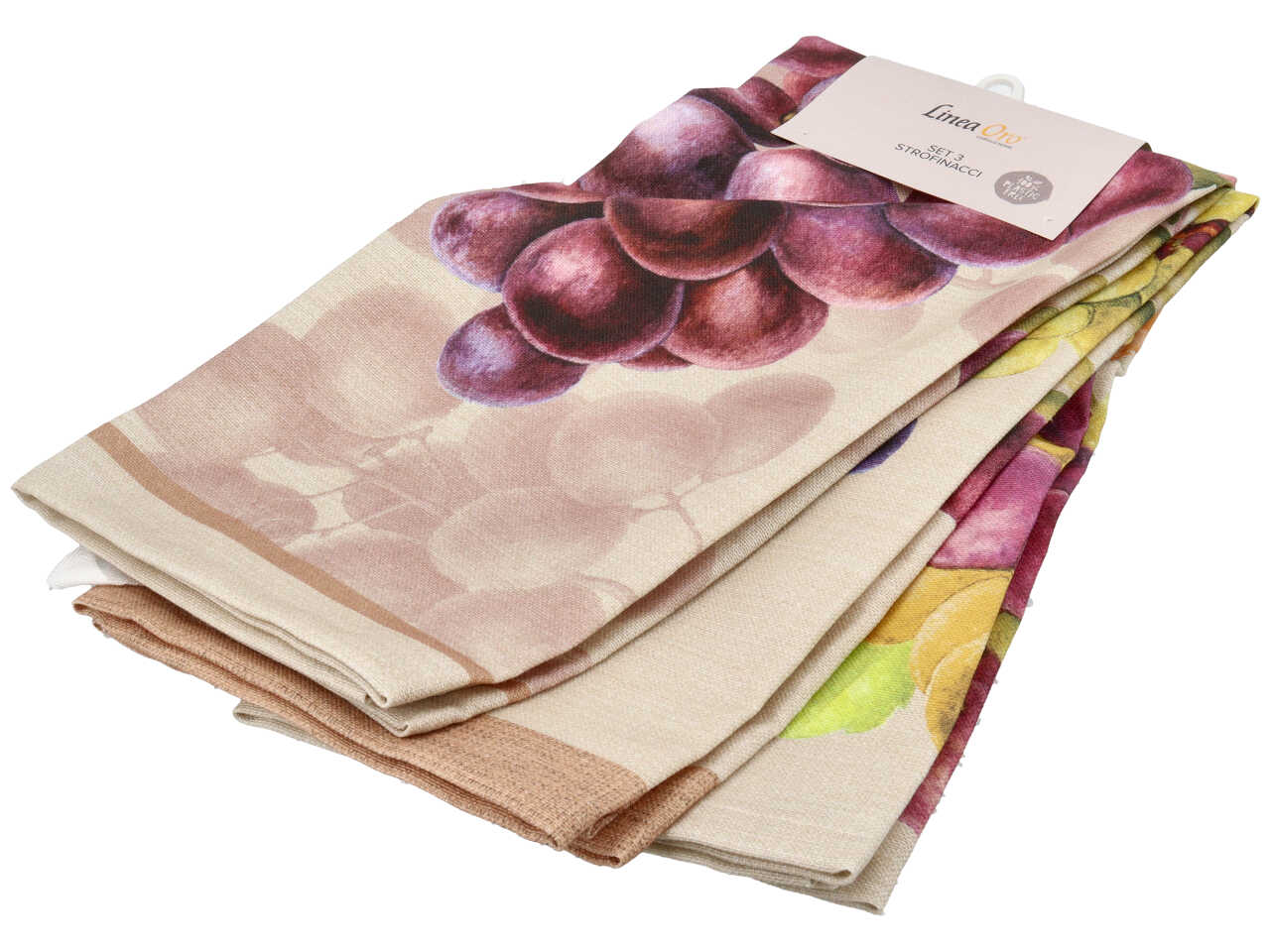 Bacco set 3 strofinacci stampa digitale 50x70cm colorazione unica