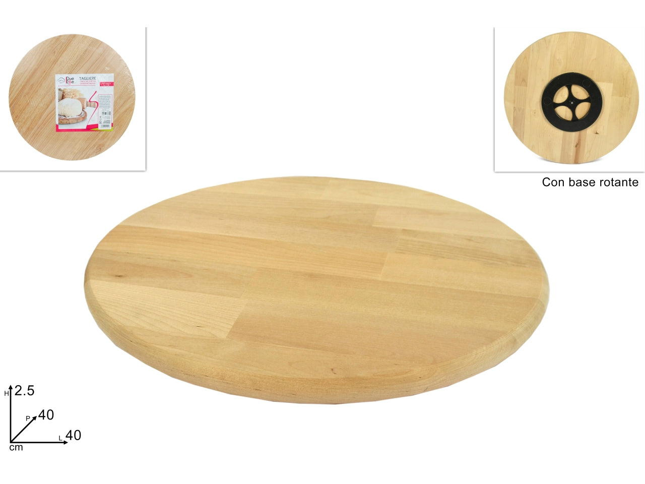 Tagliere pizza base rotante 40cm