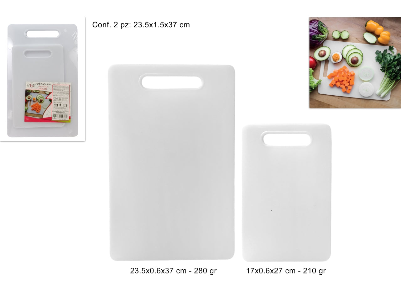 Taglieri plastica set 2 misure