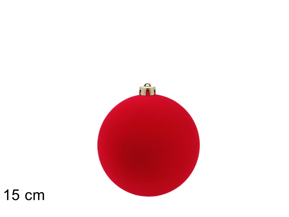 Palla 15cm floccata rossa