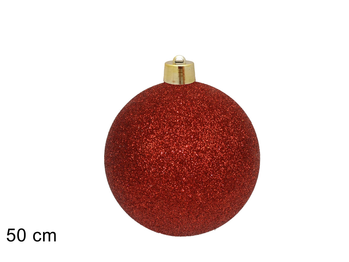 Palla 50cm glitterata rossa