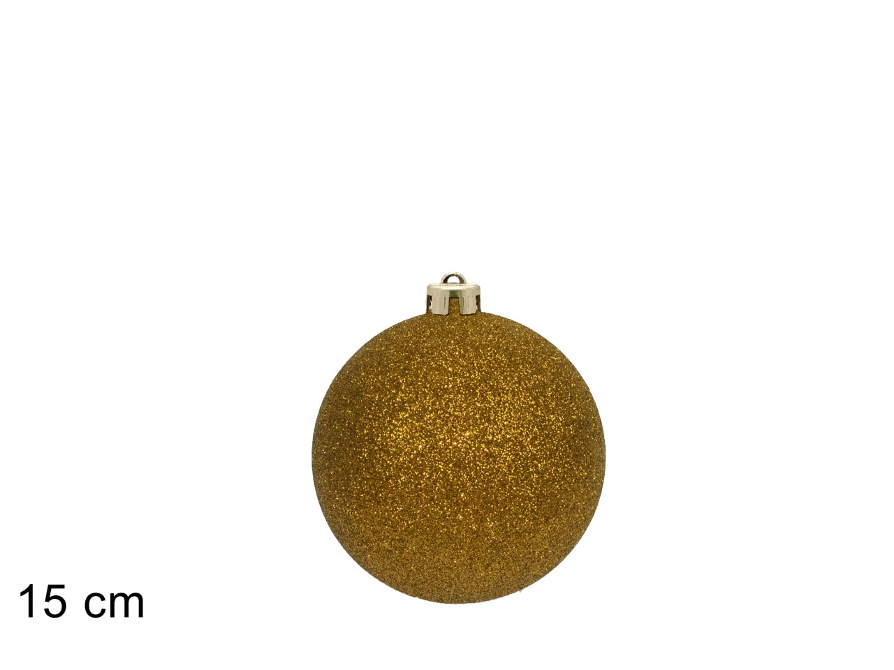 Palla 15cm glitterata oro