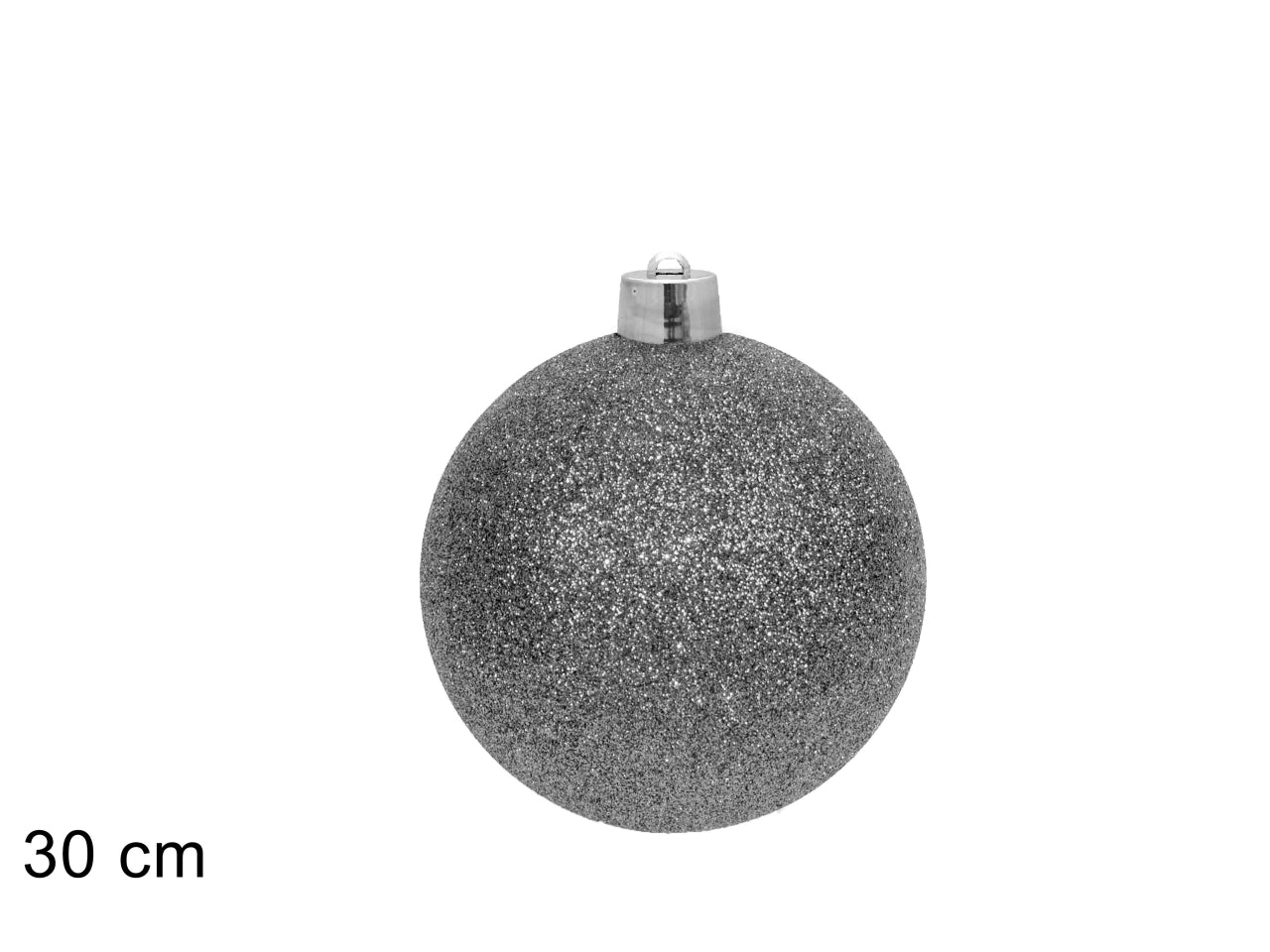 Palla 30cm glitterata argento