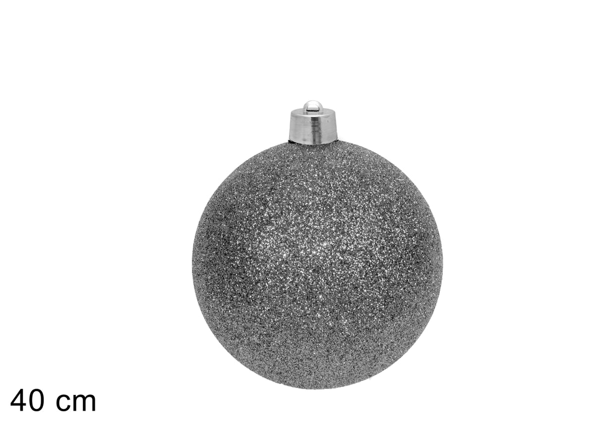 Palla 40cm glitterata argento