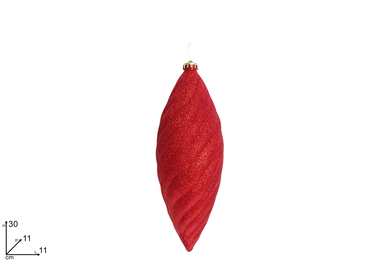Appendino goccia 30cm glitter rosso