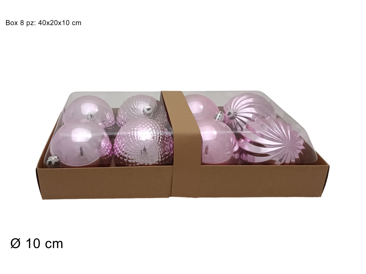 Palla 10cm in confezione da 8 pezzi modelli assortiti rosa