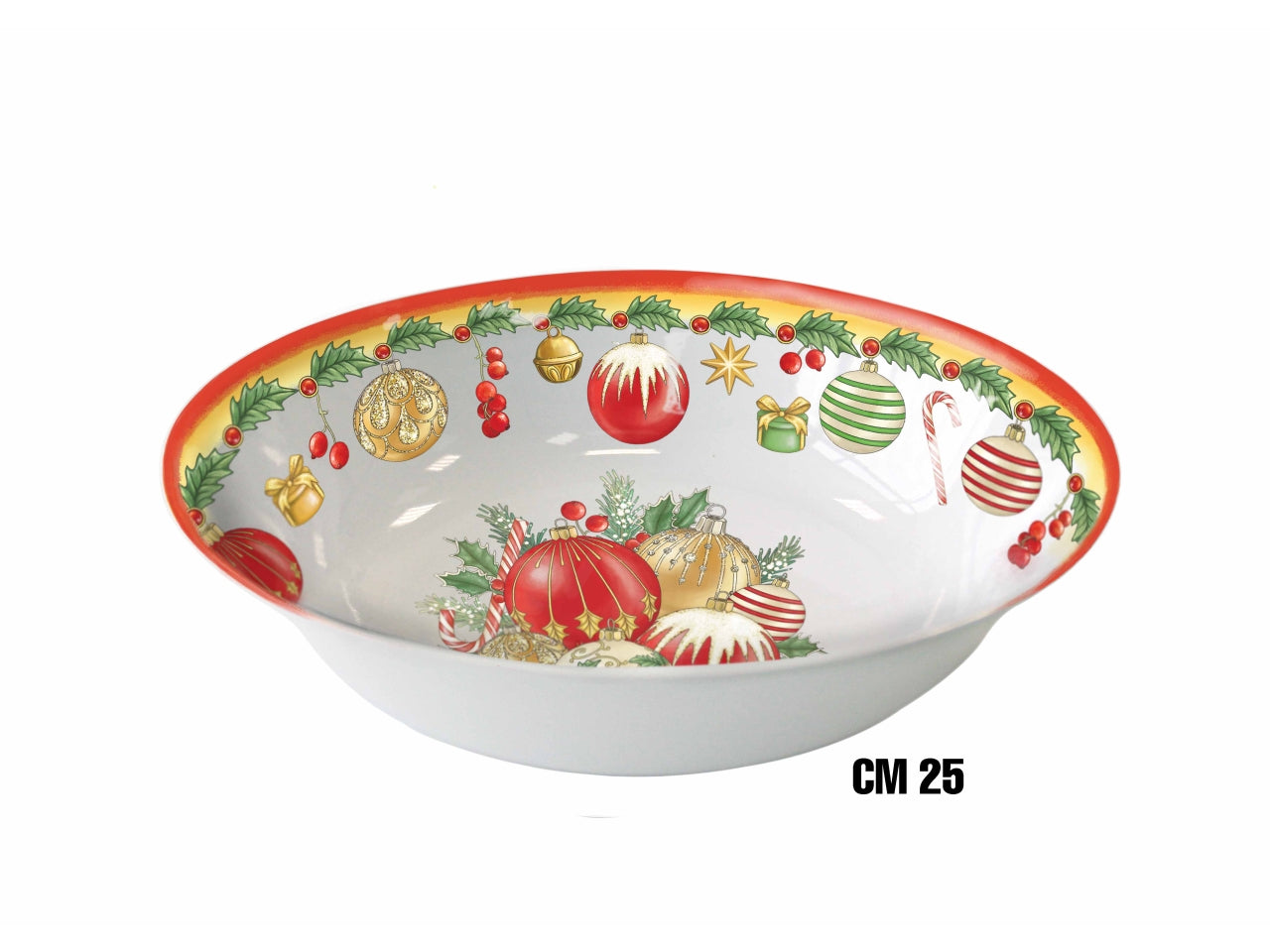 Lavafrutta melamina 25cm palline di natale