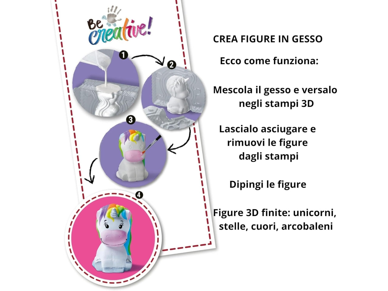 Be Creative midi xl creazioni in gesso unicorni