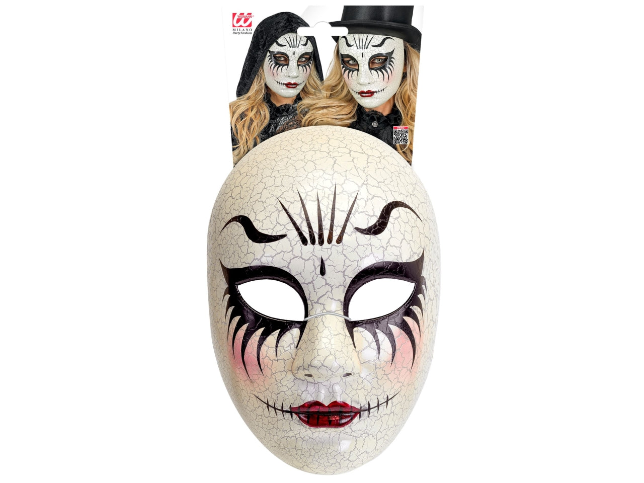 Maschera commedia dell'arte donna incrinata