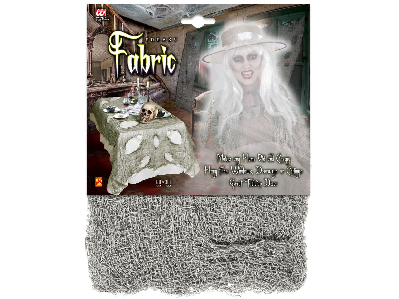 Tessuto decorativo horror grigio 60x300cm