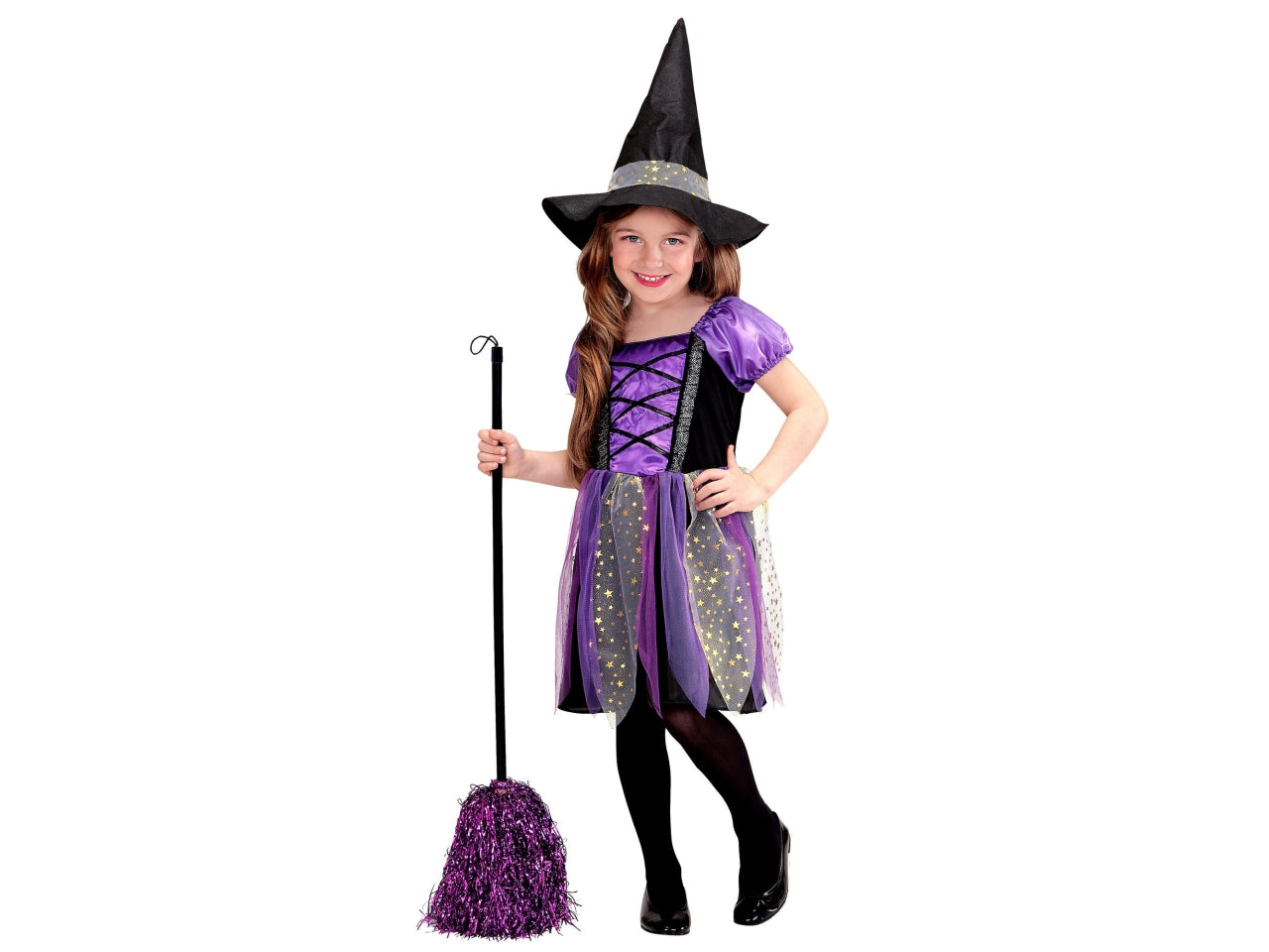 Costume strega 110cm 3-4anni composto da vestito e cappello