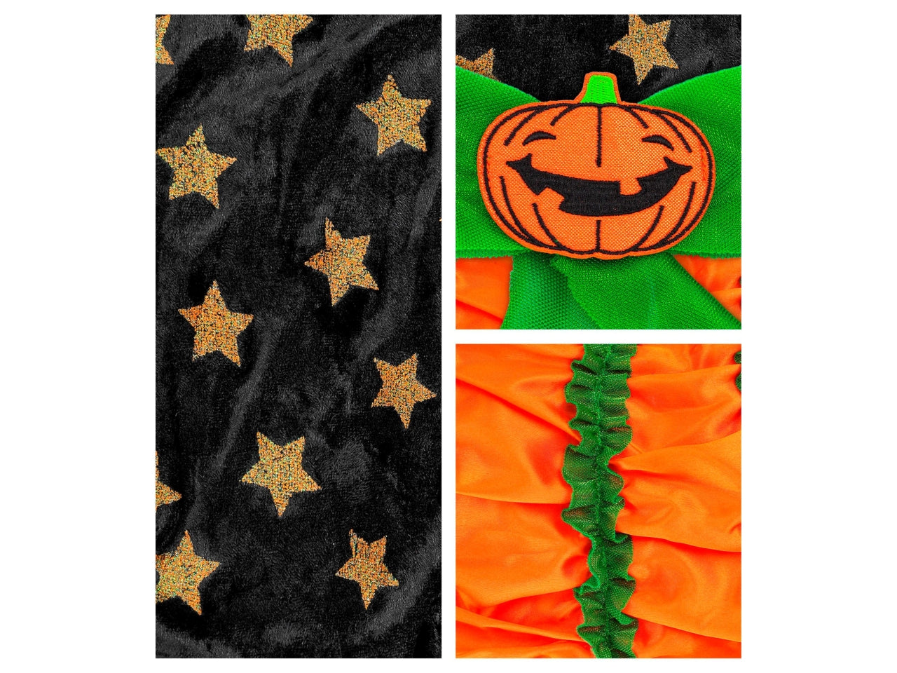Costume strega zucca 104cm 2-3anni composto da vestito e mini cappello