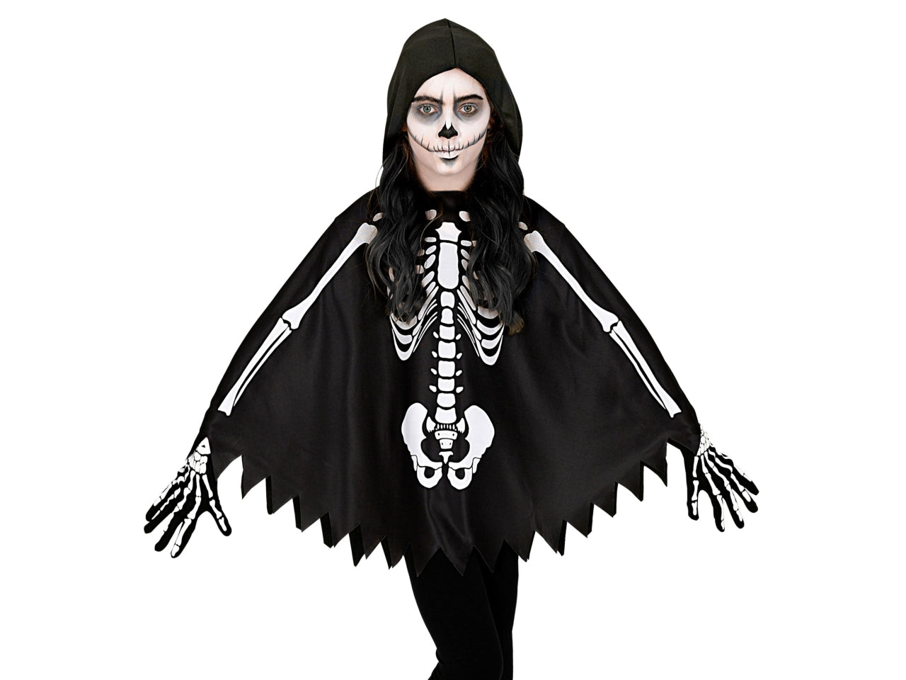 Costume scheletro poncho bimbo