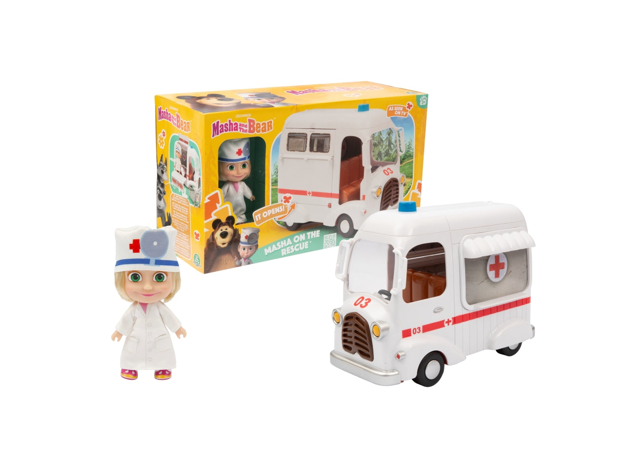 Masha ambulanza con bambola e accessori