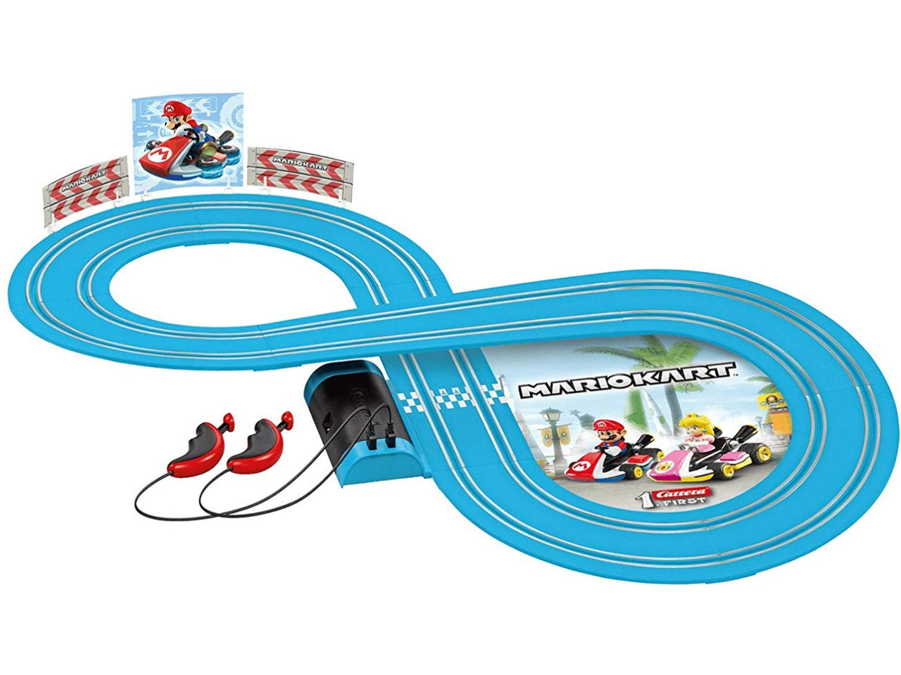 Mario Kart pista Mario vs Peach 2,4m in scala 1:50. Inclusi nella confezione auto di Mario e Peach. $
