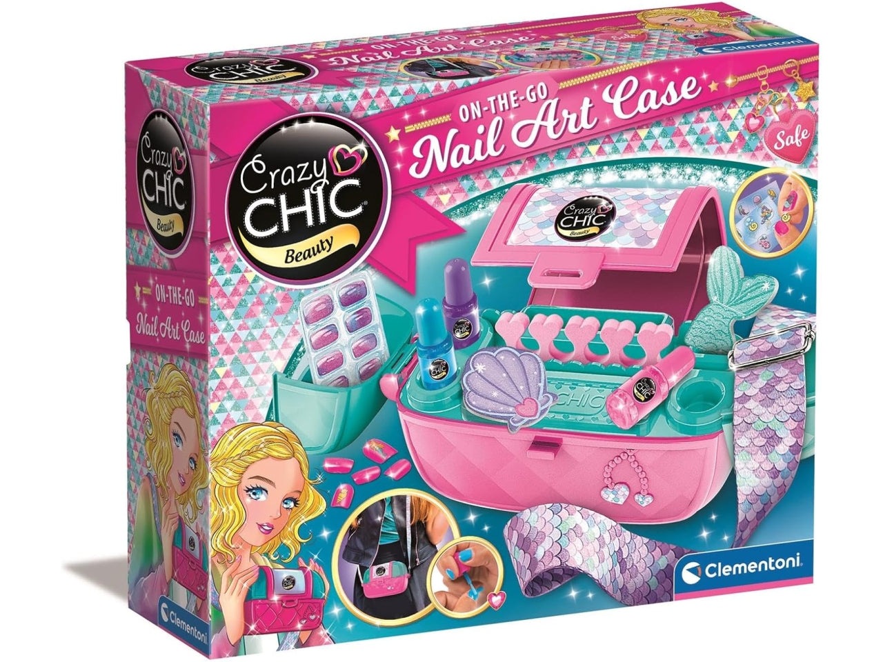 Crazy chic borsa nail art case