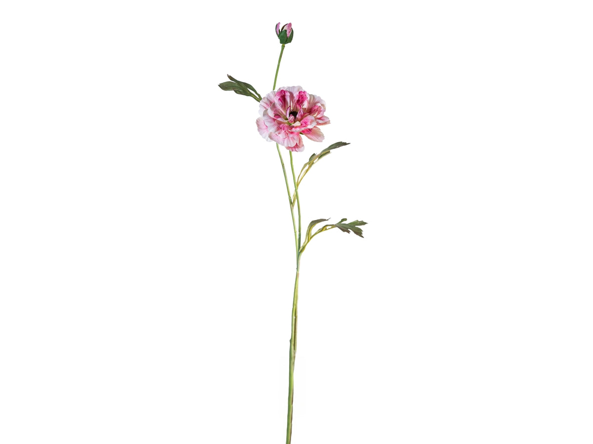 Ramo zinnia 72cm fiore con bocciolo rosa