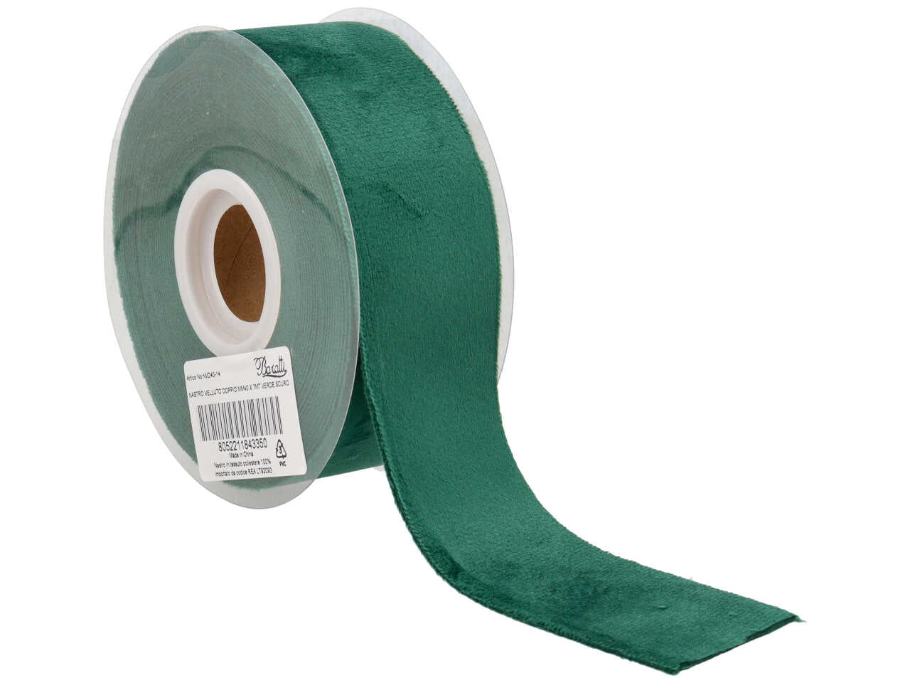 Nastro velluto doppio40mmx7mt verde scuro