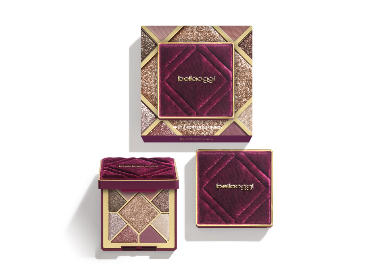 Bellaoggi pret-a-porter burgundy palette con 9 ombretti