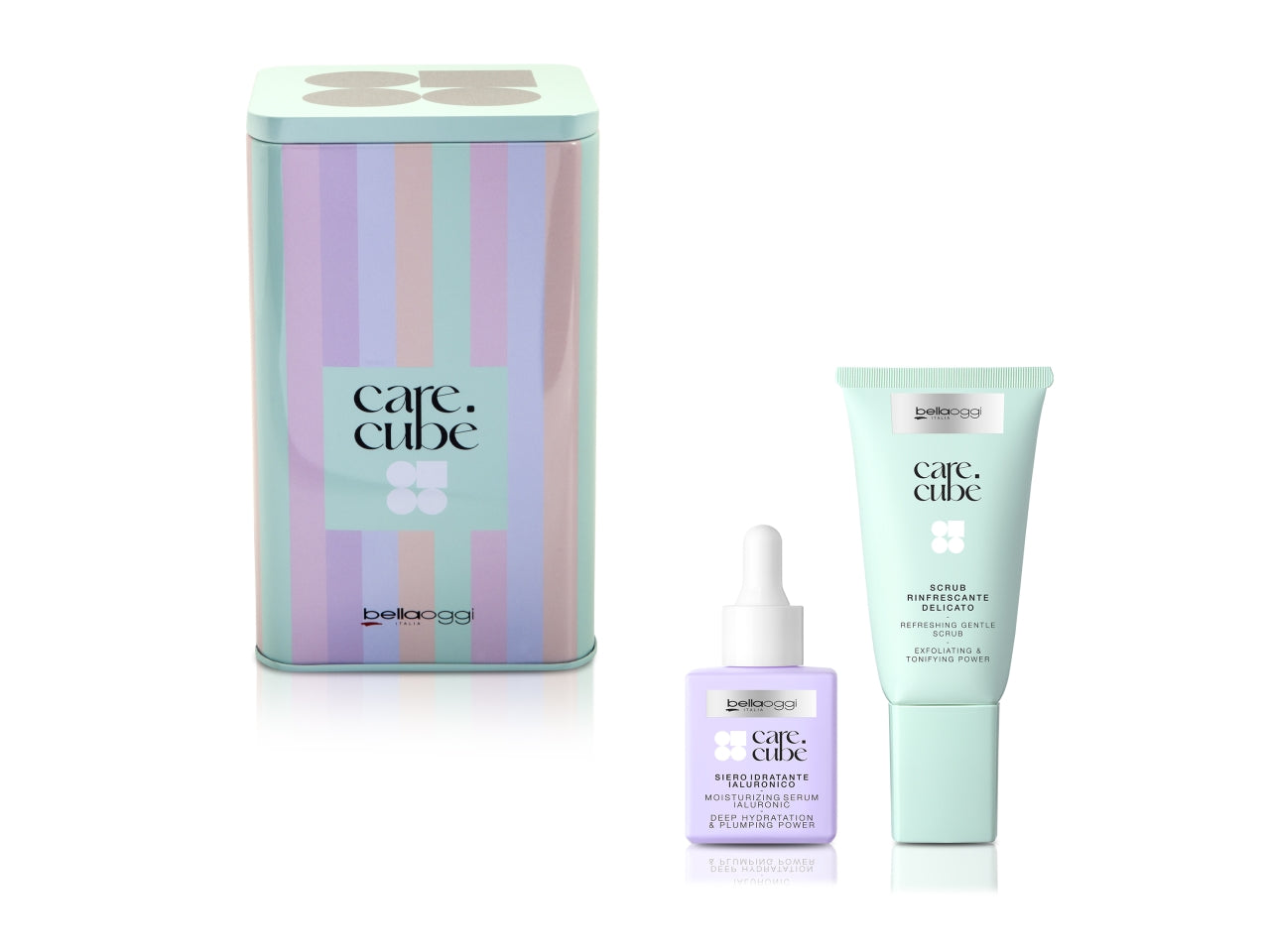 Bellaoggi care cube git purify latta con scrub rinfrescante e siero idratante