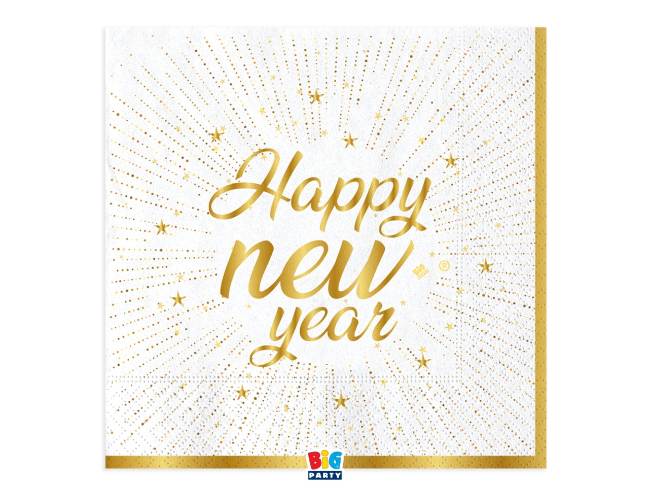 Happy new year tovaglioli 33x33cm in confezione da 16 pezzi oro
