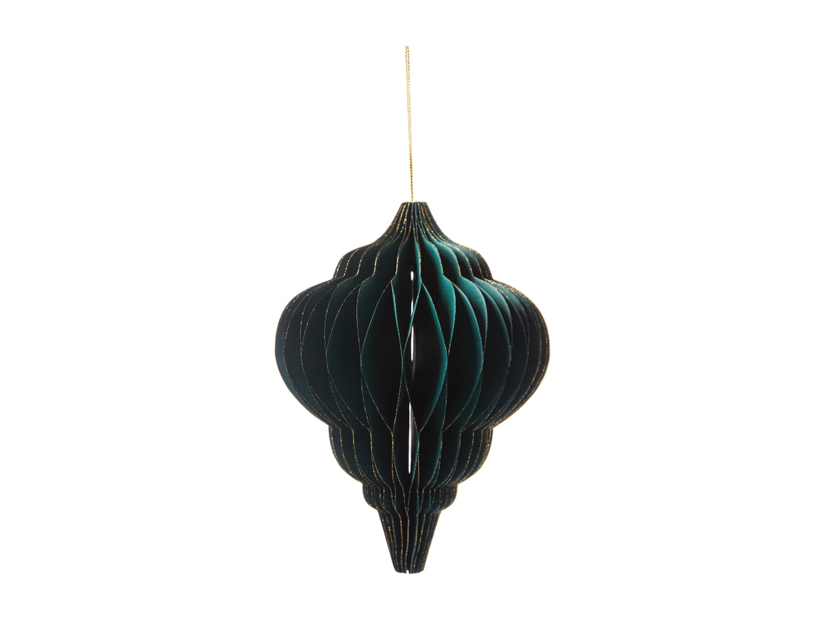 Appendino trottola in carta 20cm verde scuro