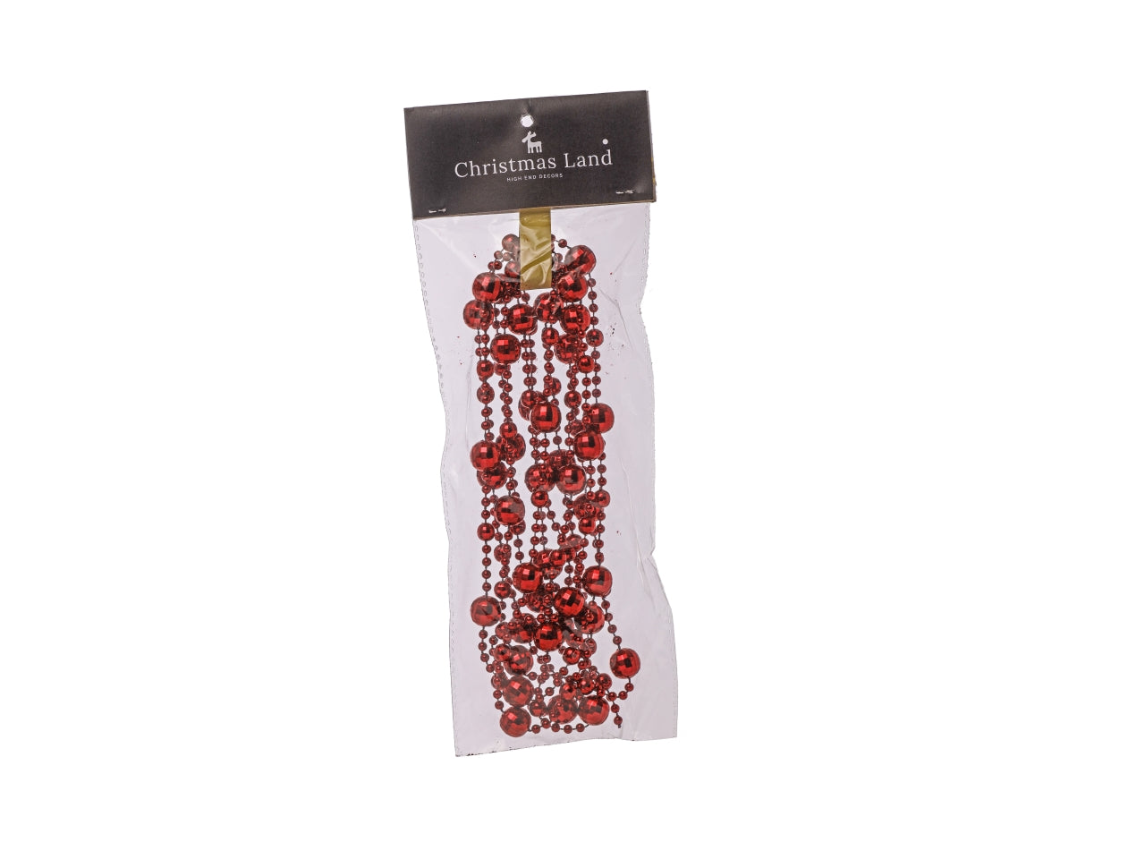 Ghirlanda perle diametro 14mmx2,7mt rosso