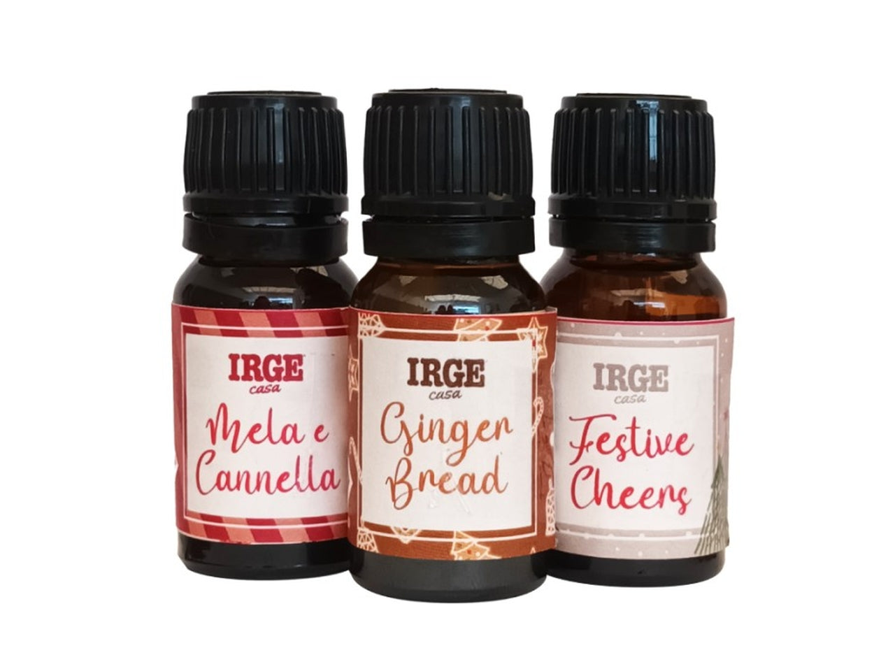 Olio profumato 10ml in confezione da 3 pezzi, mela e cannella/ginger bread/festive cheens