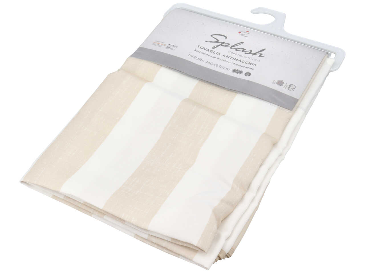 Splash riviera tovaglia antimacchia 140x230cm beige