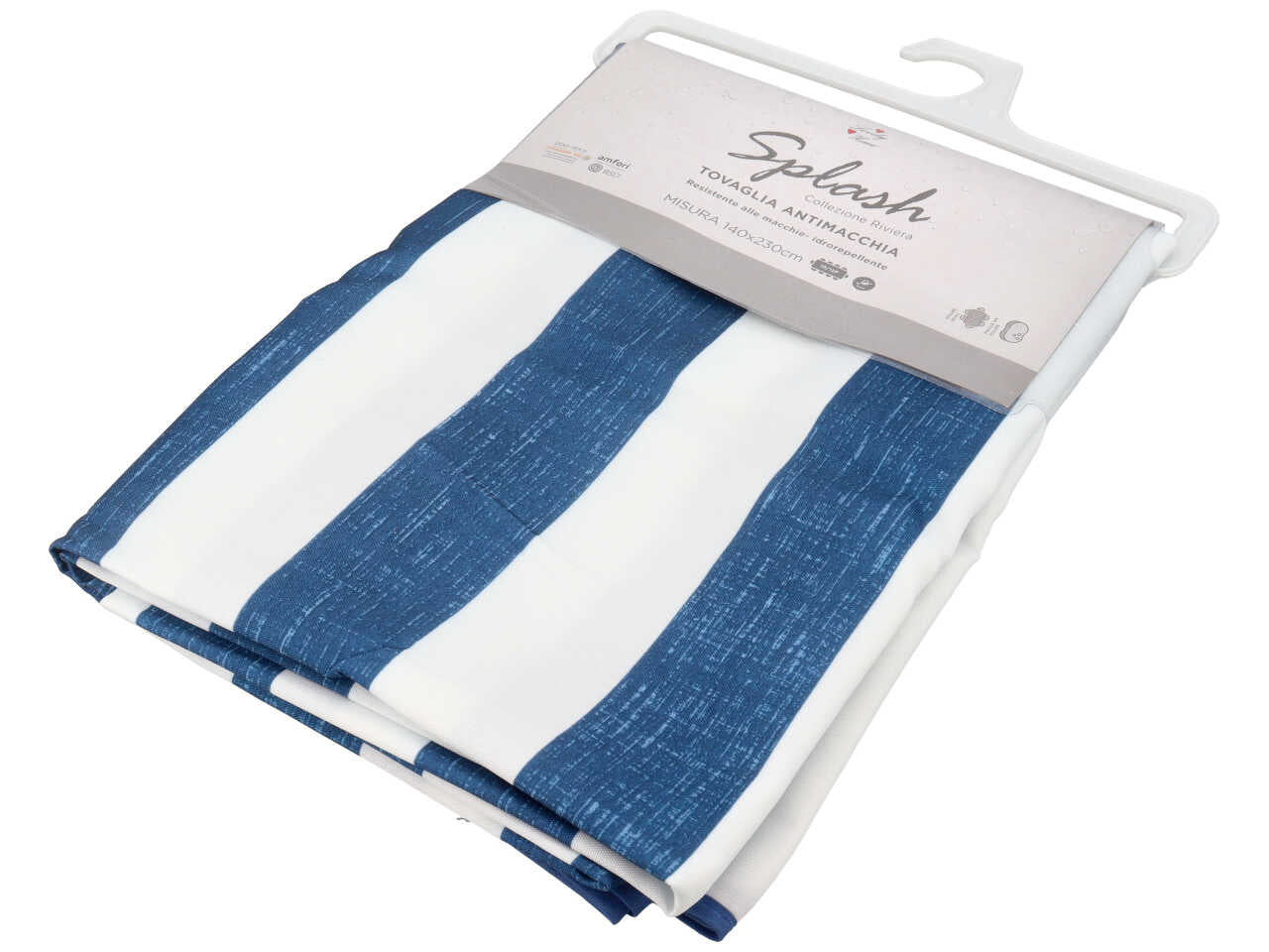Splash riviera tovaglia antimacchia140x230cm blu