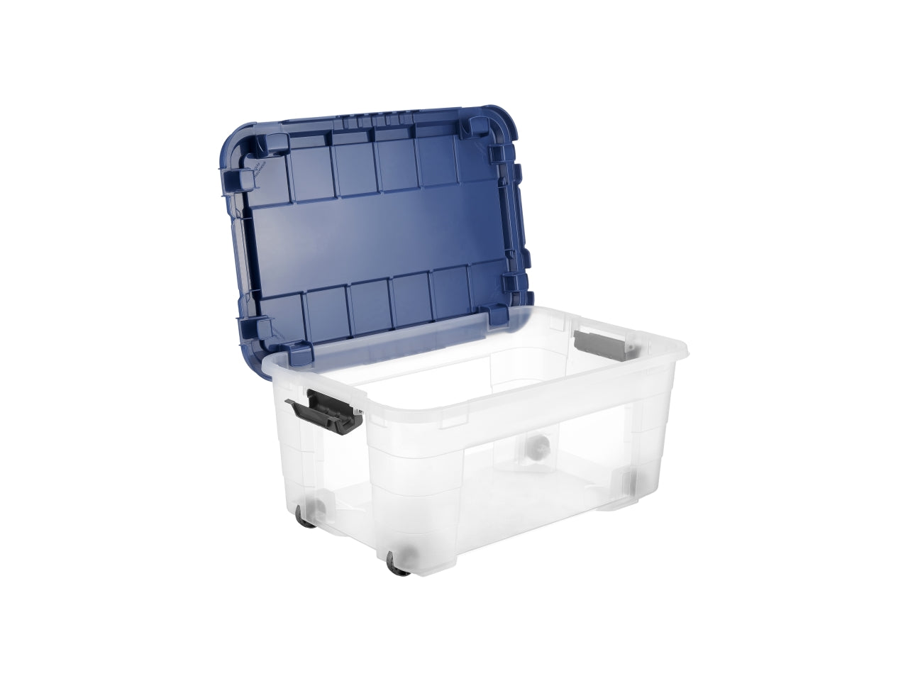 Box magic 4up 40 con coperchio e ruote colore trasparente e oceano