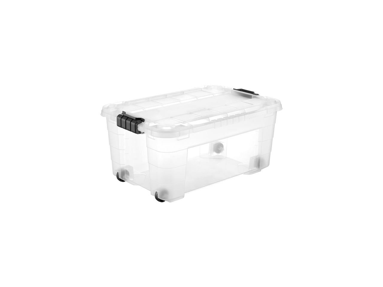 Box magic 4up 40 con coperchio e ruote colore trasparente e grafite