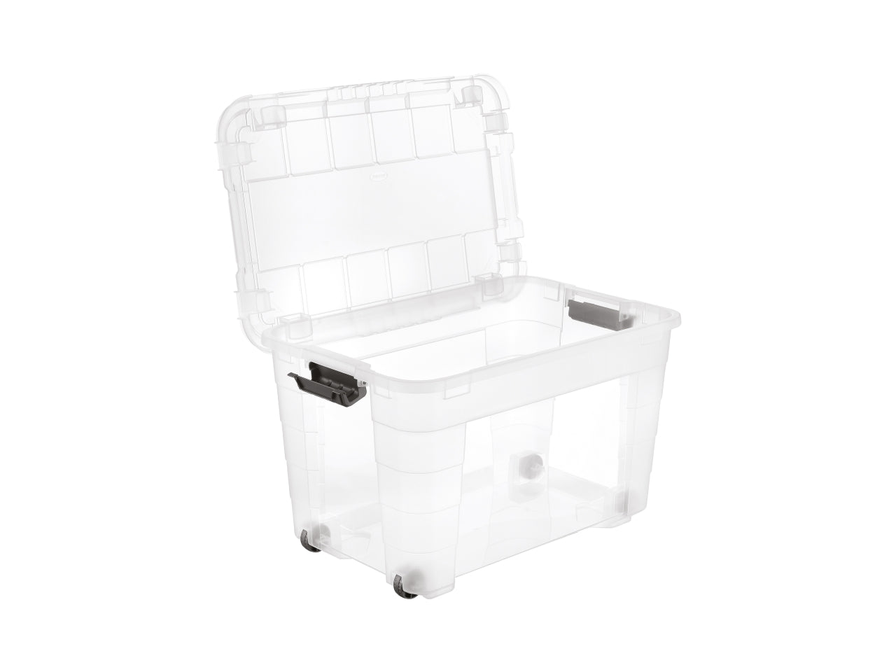 Box magic 4up 60 con coperchio e ruote colore trasparente e oceano