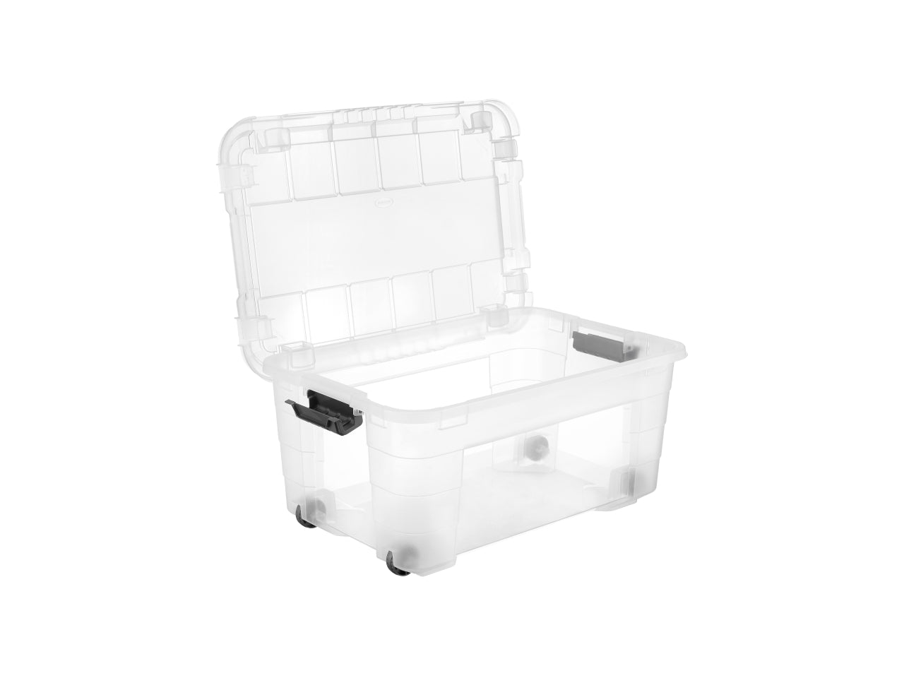 Box magic 4up 60 con coperchio e ruote colore trasparente e grafite