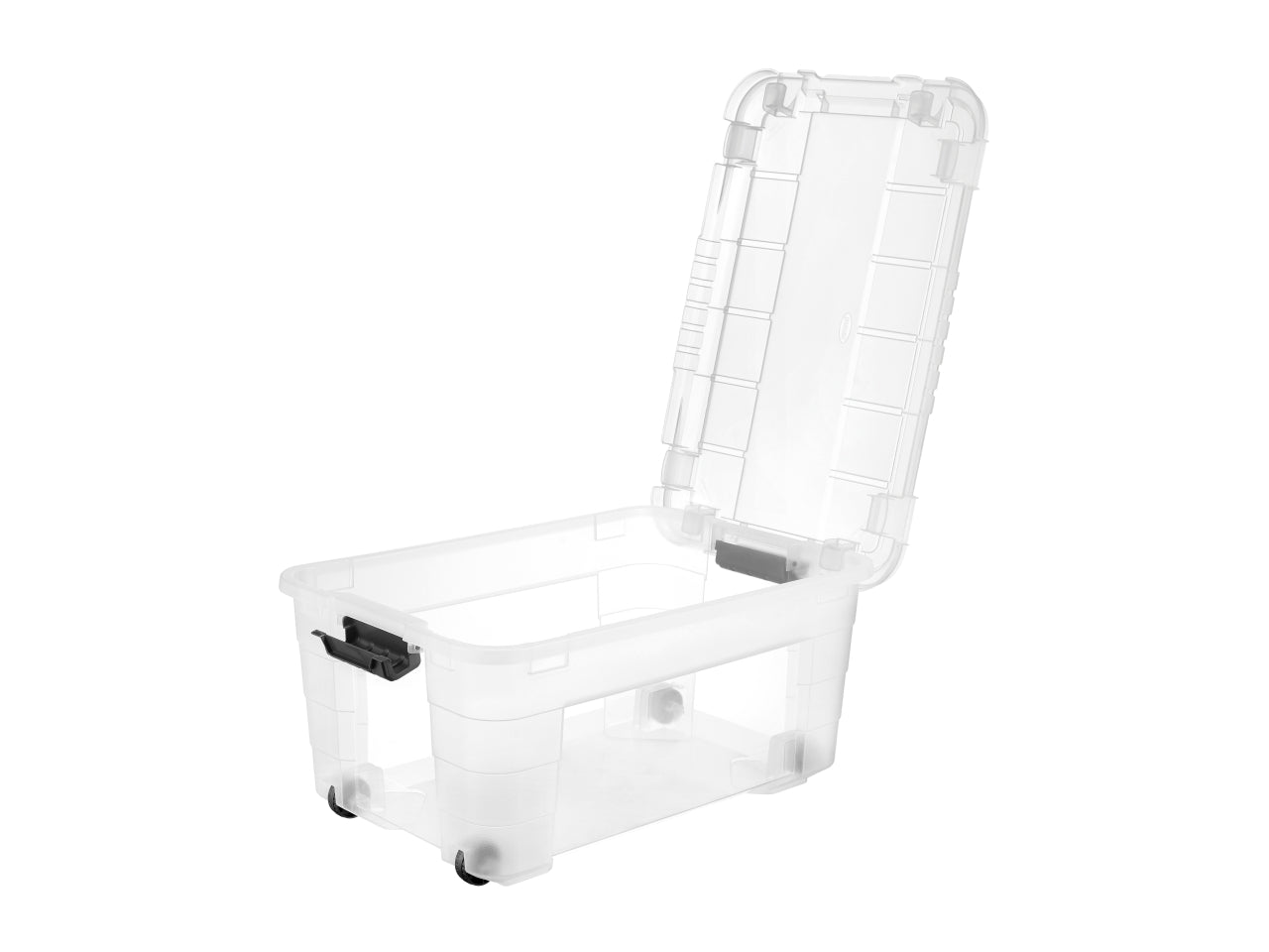 Box magic 4up 60 con coperchio e ruote colore trasparente e grafite