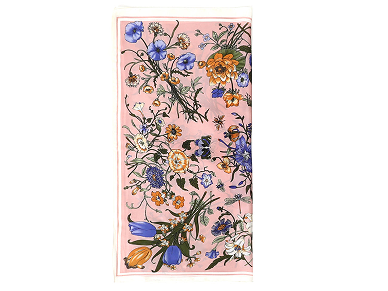 Lumberjack foulard 70x70cm in seta 100% a fantasia floreale base rosa