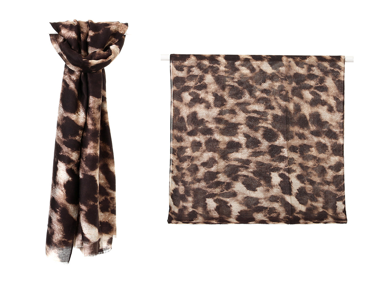 Lumberjack sciarpa 180x90cm 100% cotone/viscosa maculato marrone