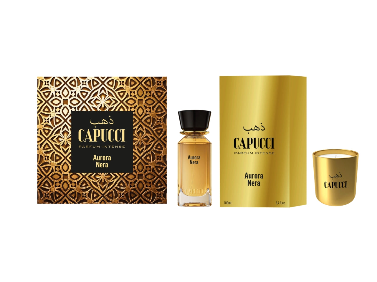 Capucci aurora nera confezione regalo con edp 100ml e candela