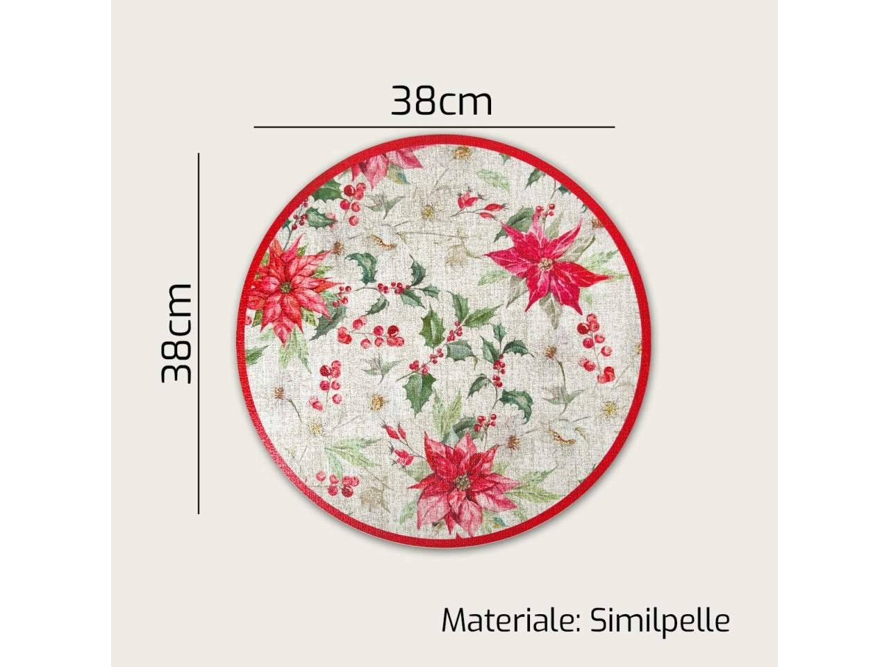 Tovaglietta 38cm con stella di natale