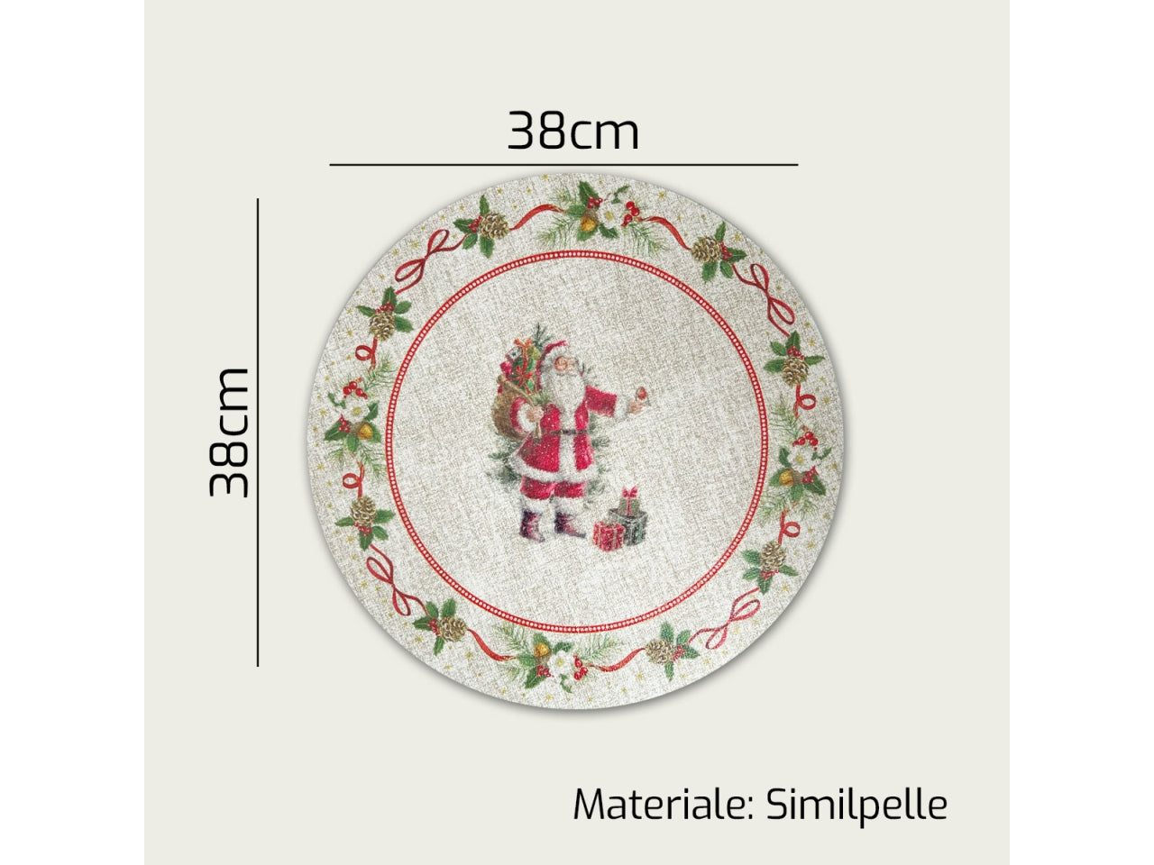 Tovaglietta 38cm con babbo natale
