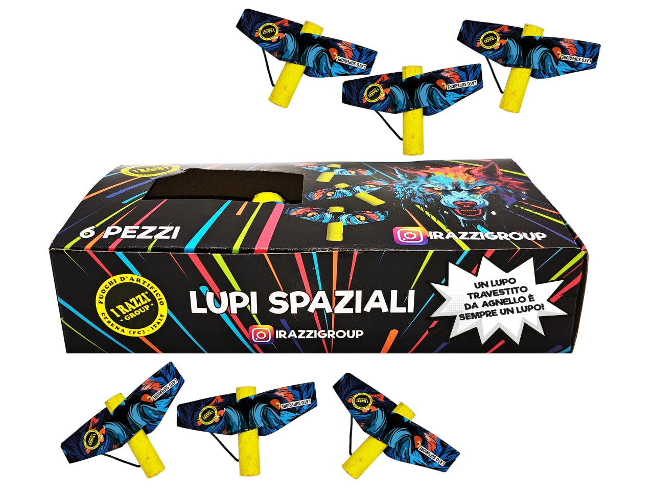 Lupi spaziali confezione da 6 girandole