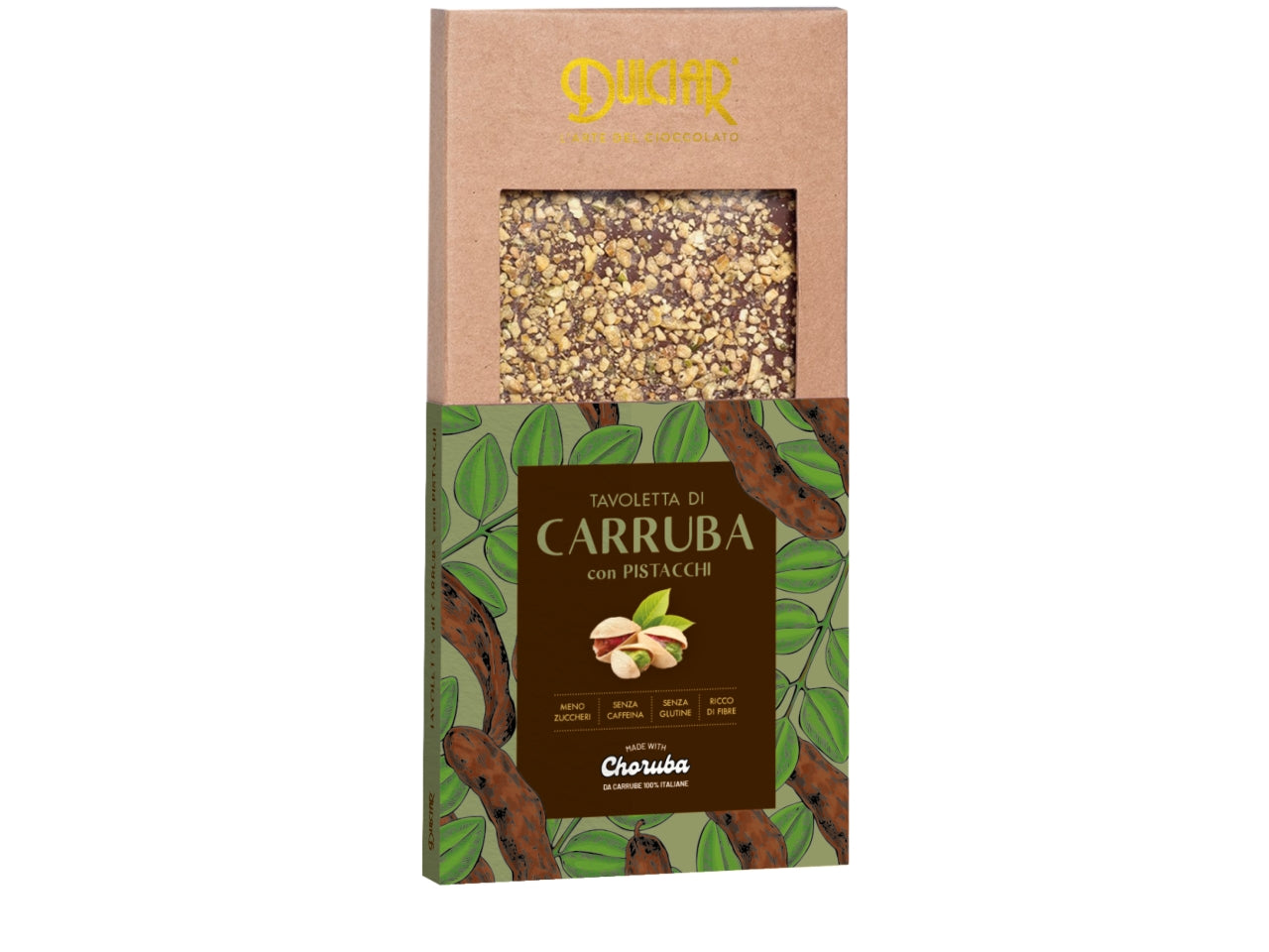 Tavoletta carruba con pistacchi 100gr