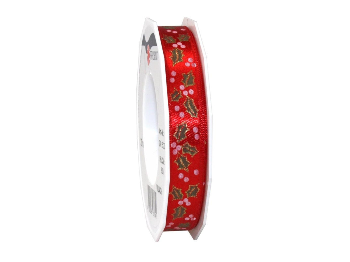 Nastro villach di raso stampato 1,5cmx20mt rosso