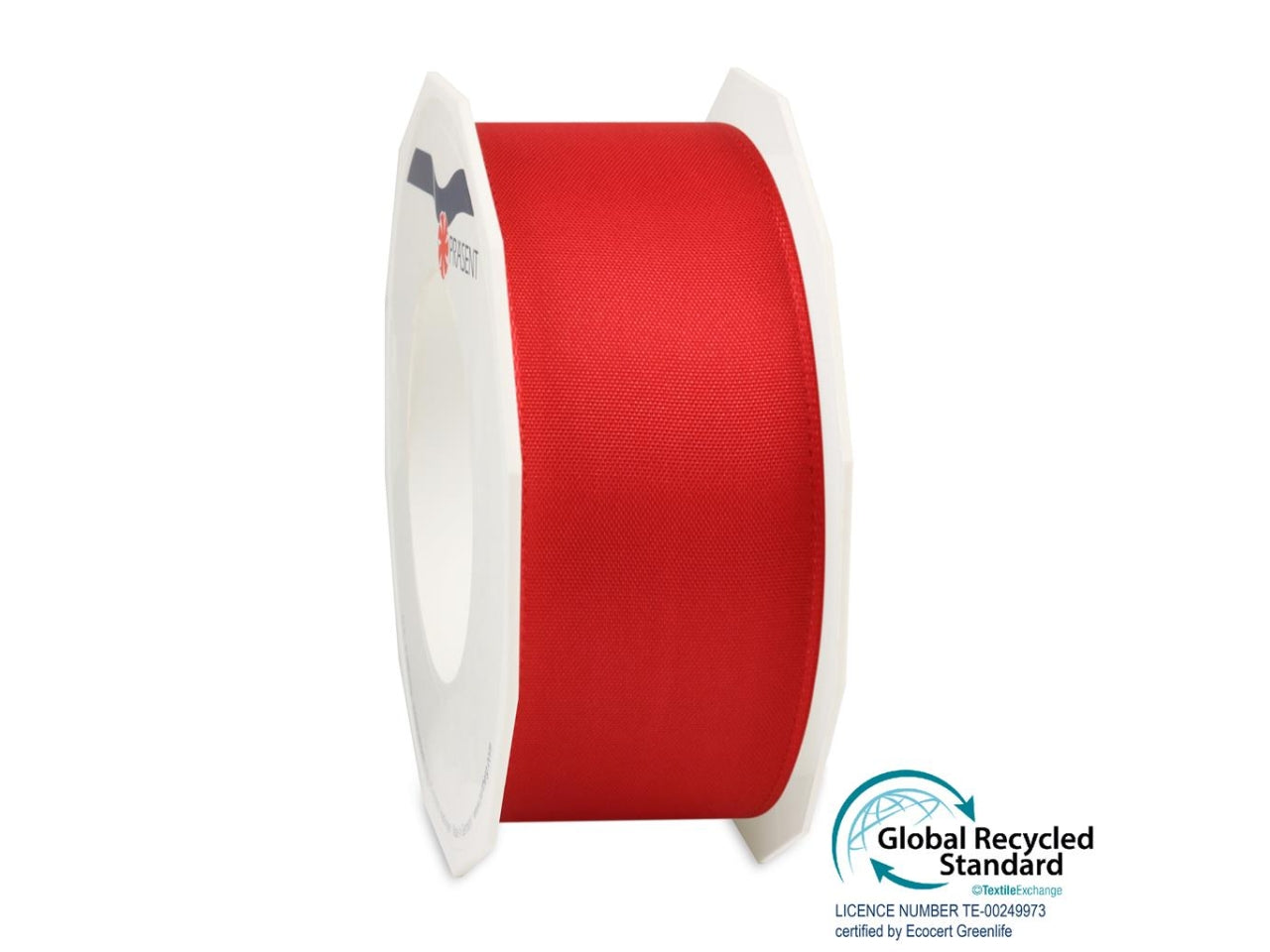 Nastro lyon di seta 4cmx25mt con bordo in filo metallico rosso