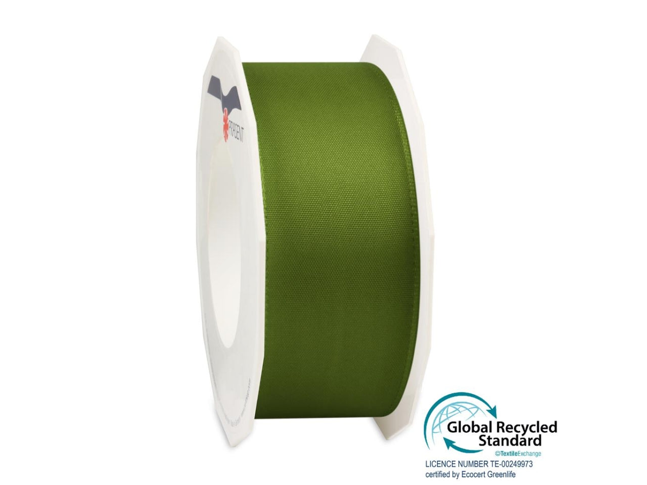 Nastro lyon di seta 4cmx25mt con bordo in filo verde muschio