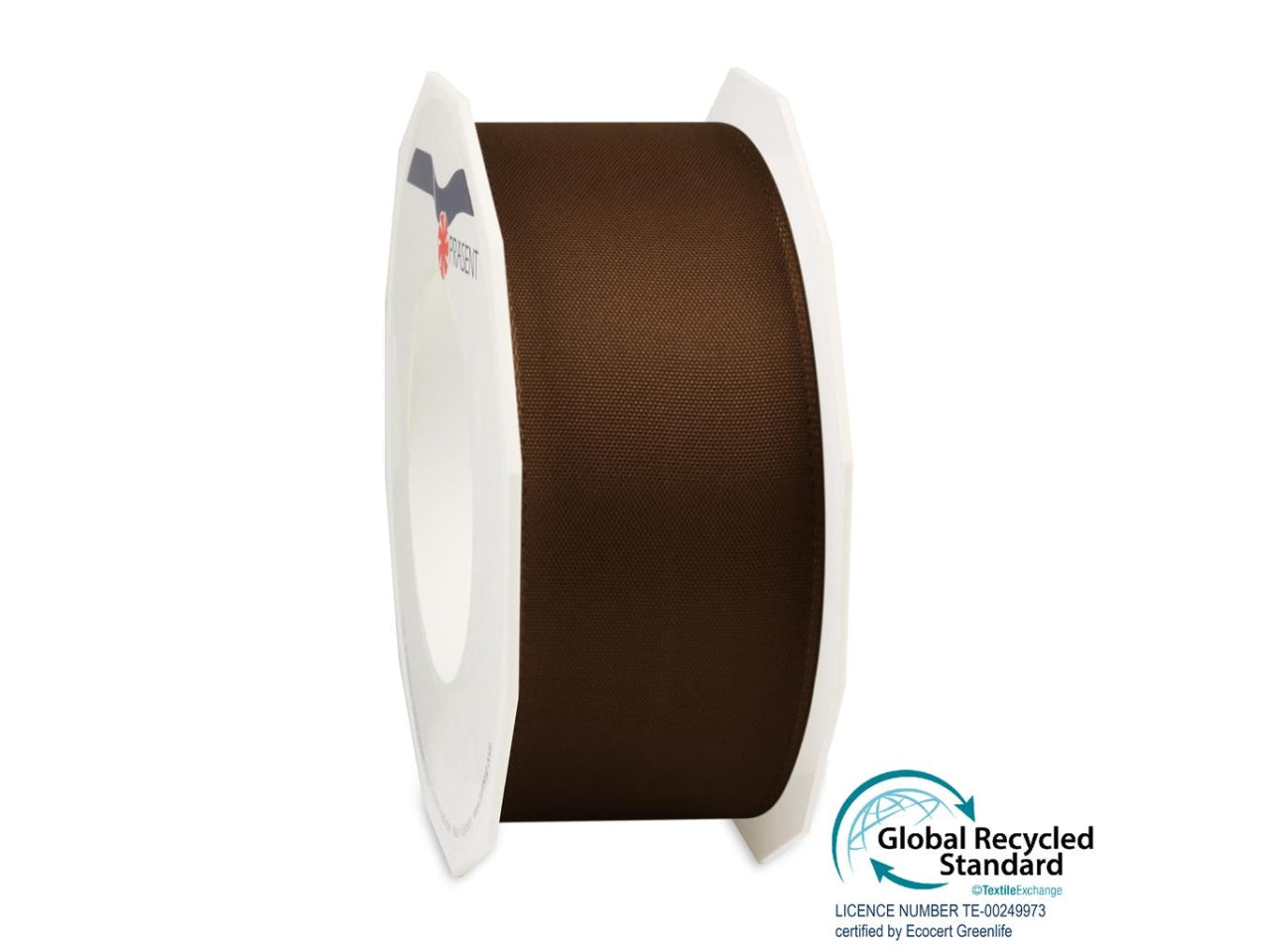 Nastro lyon di seta 4cmx25mt con bordo in filo marrone espresso