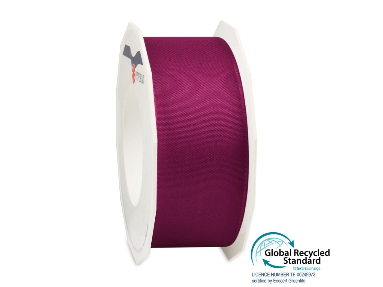 Nastro lyon di seta 4cmx25mt con bordo in filo rosa scuro