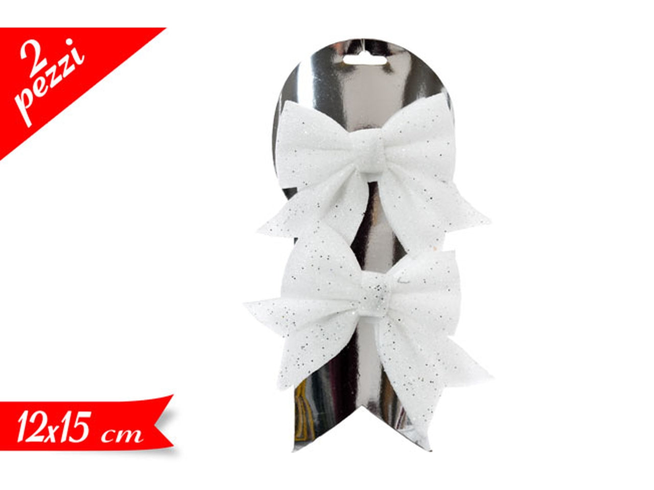 Fiocchi 15x12cm in confezione da 2 pezzi bianco