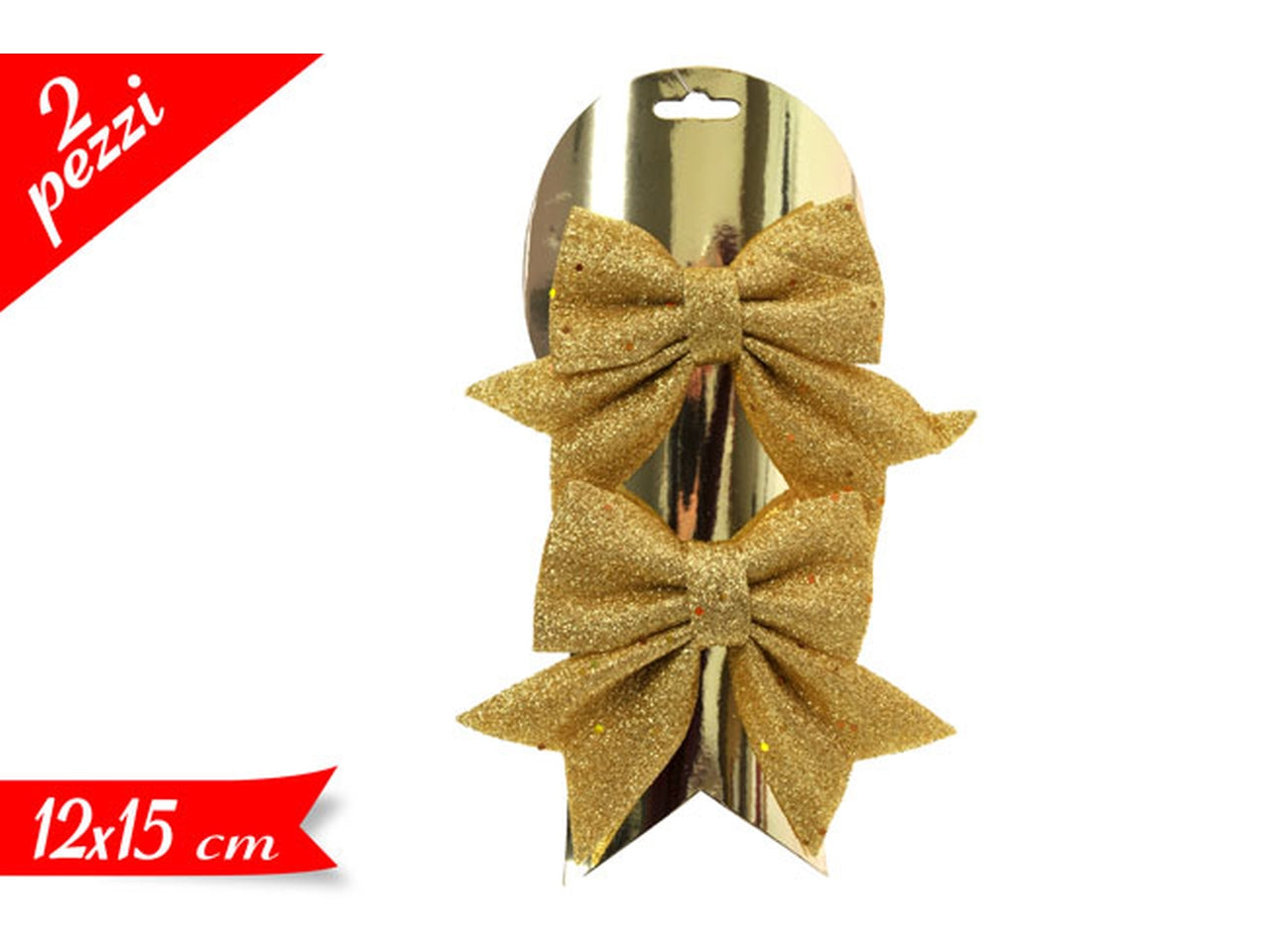 Fiocchi 15x12cm in confezione da 2 pezzi oro